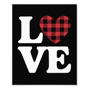 Valentines Day Heart Plaid Love  Photo Print