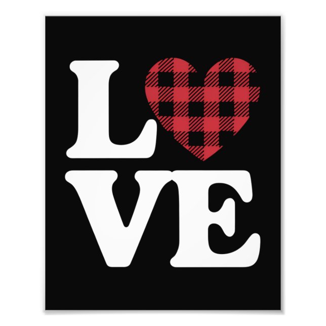 Valentines Day Heart Plaid Love  Photo Print (Front)