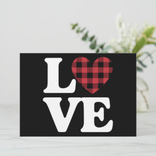 Valentines Day Heart Plaid Love  Thank You Card