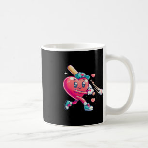 Valentines Day Heart Playing Baseball Boys Girls K Coffee Mug
