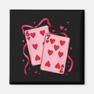 Valentines Day Heart Playing Cards In Love Funny 6 Magnet