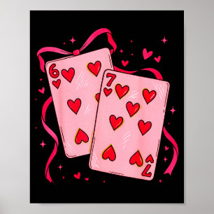 Valentines Day Heart Playing Cards In Love Funny 6 Poster