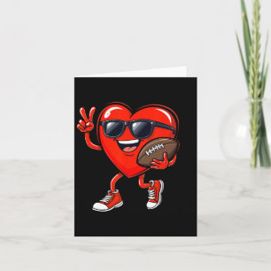 Valentine's Day Heart Playing Football Boys Girls Card