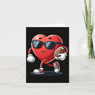 Valentine's Day Heart Playing Football Boys Girls  Card