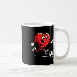 Valentines Day Heart Playing Soccer For Boys Kids Coffee Mug