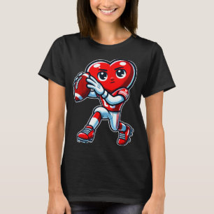 Valentines Day Heart Quarterback Football Srts  T-Shirt