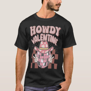 Valentines Day Heart Retro Groovy Howdy Valentine T-Shirt