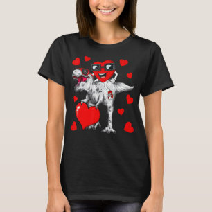 Valentines Day Heart Riding Dinosaur Rex  Boys Kid T-Shirt