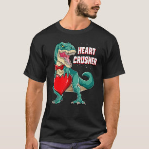 Valentines Day Heart Riding Dinosaur T Rex Funny B T-Shirt