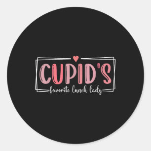 Valentines Day Heart Romantic Lunch Lady Cupids Fa Classic Round Sticker