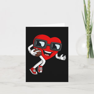 Valentines Day Heart Running With A Football Boys Card