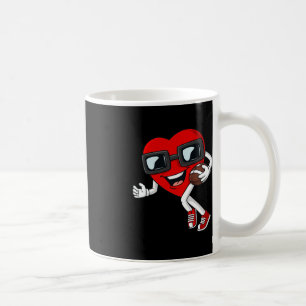 Valentines Day Heart Running With A Football Boys Coffee Mug