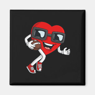 Valentines Day Heart Running With A Football Boys Magnet