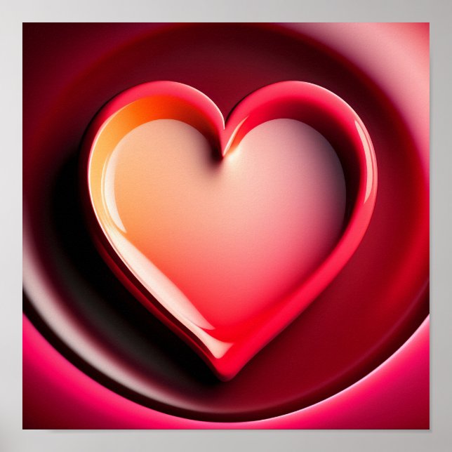 Valentines Day Heart Shining Bright Personalised P Poster (Front)