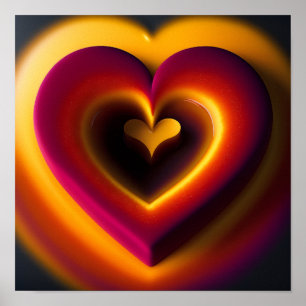 Valentines Day Heart Shining Bright Personalised P Poster