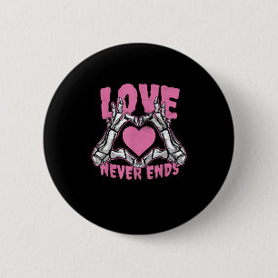 Valentines Day Heart Skeleton Hands Heart 6 Cm Round Badge