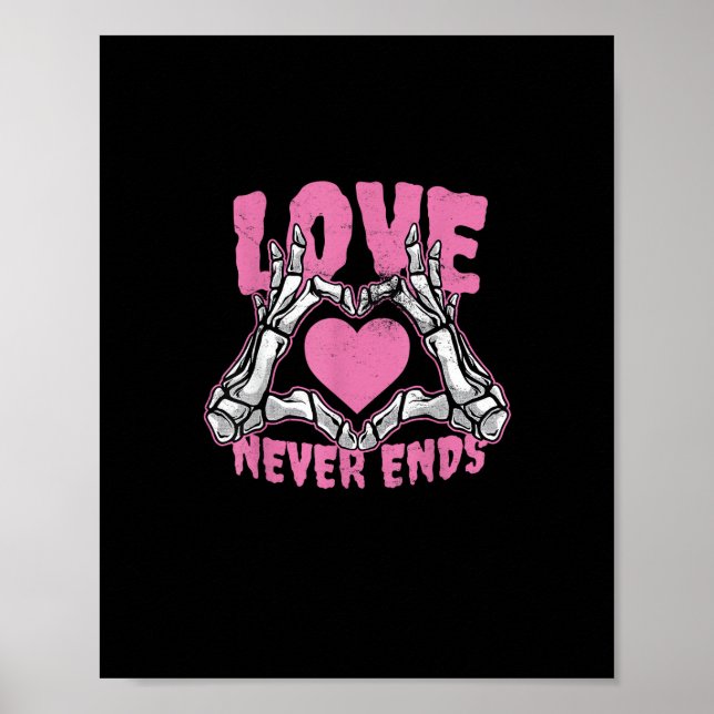 Valentines Day Heart Skeleton Hands Heart Poster (Front)