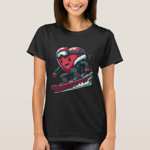 Valentine's Day Heart Snowboarder Snowboarding Win T-Shirt