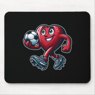 Valentine's Day Heart Soccer Team Player Mouse Pad