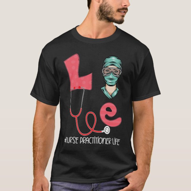Valentine's Day Heart Stethoscope Nurse Funny Vale T-Shirt (Front)