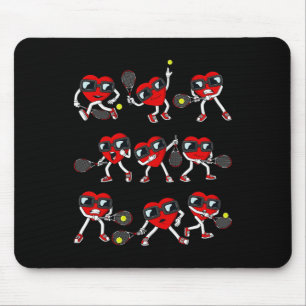 Valentines Day Heart Tennis Player Fun Boys Girls  Mouse Pad