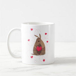 Valentine's Day Heart Texas Armadillo Coffee Mug