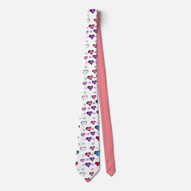 Valentine's Day heart  Tie (Front)