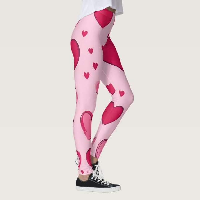 Valentines Day Hearts 01 Leggings (Right)