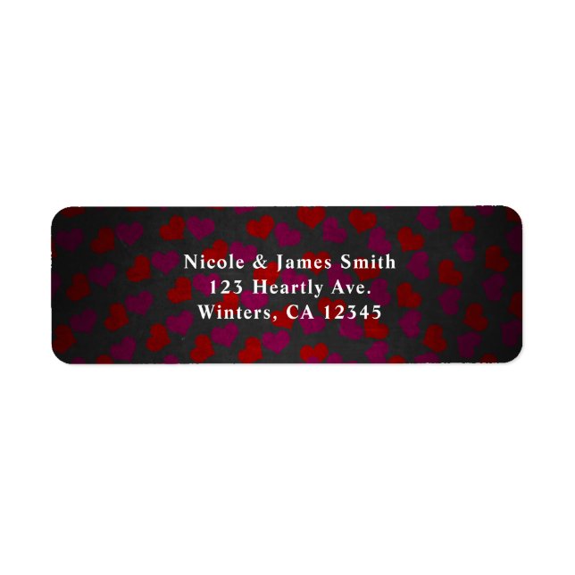 Valentine's Day Hearts Birthday Party Invitation Return Address Label (Front)