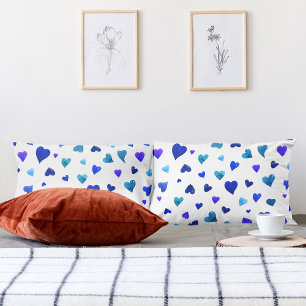 Valentine's day hearts - blue pillowcase