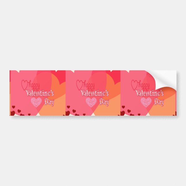 Valentines Day Hearts Bumper Sticker (Front)