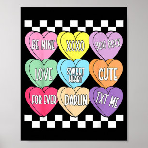 Valentine's day hearts candy be conversation heart poster