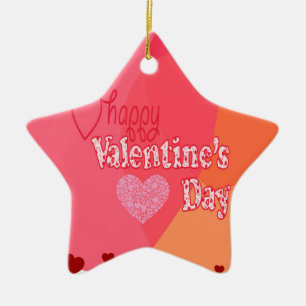 Valentines Day Hearts Ceramic Ornament