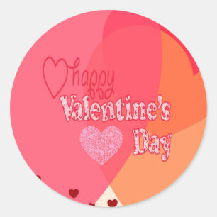 Valentines Day Hearts Classic Round Sticker