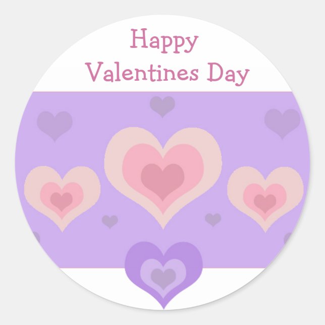 Valentines Day Hearts Classic Round Sticker (Front)
