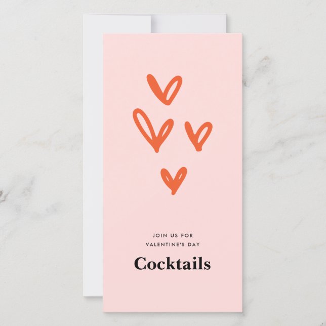 Valentine's Day Hearts Cocktail Party Invitation (Front)