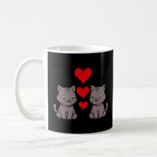 Valentines Day Hearts Day Relationship Couple Cat Coffee Mug