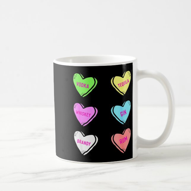 Valentines Day Hearts Drinking Liquor Lovers Anti  Coffee Mug (Right)