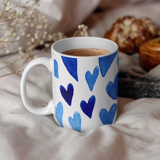 Valentines day hearts explosion - blue coffee mug (Creator Uploaded)
