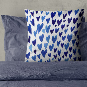 Valentines day hearts explosion - blue cushion