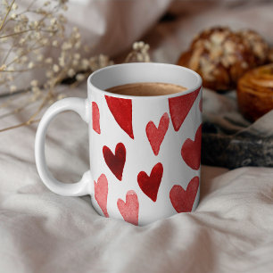 Valentines day hearts explosion - red coffee mug