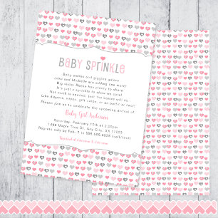 Valentine's Day hearts girl baby sprinkle invite