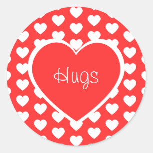 Valentine's Day Hearts Hugs Classic Round Sticker