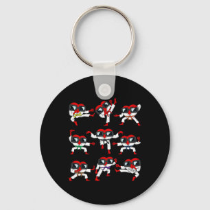 Valentines Day Hearts Karate Martial Arts Boys Gir Key Ring