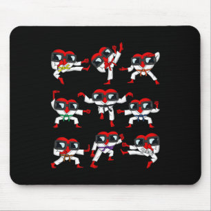 Valentines Day Hearts Karate Martial Arts Boys Gir Mouse Pad