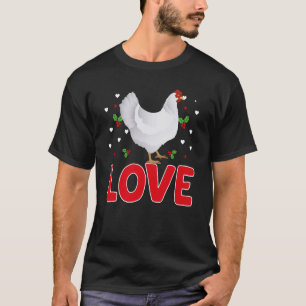 Valentine's Day Hearts Love Chickens Animal Women T-Shirt