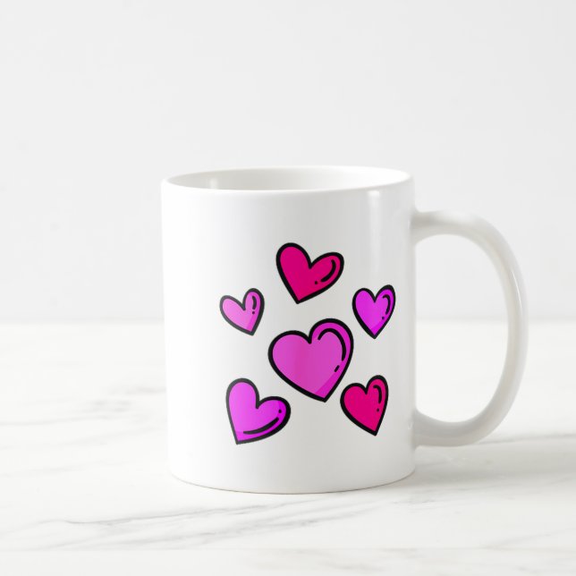 Valentines Day Hearts Love Graphic  Coffee Mug (Right)
