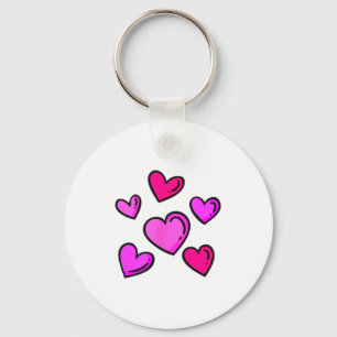 Valentines Day Hearts Love Graphic Key Ring