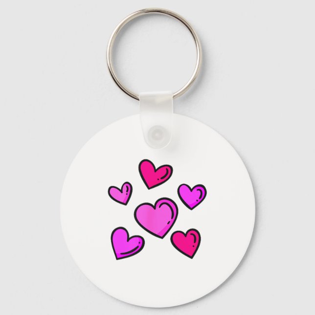 Valentines Day Hearts Love Graphic  Key Ring (Front)