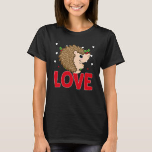 Valentine's Day Hearts Love Hedgehog Animal Women T-Shirt